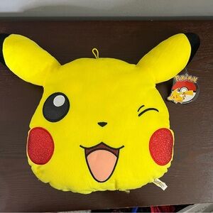 Pokemon Pikachu Winking Face Plush Plush Pillow Glitter Cheeks 2017